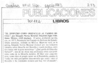 "El Derecho como obstaculo al cambio social".