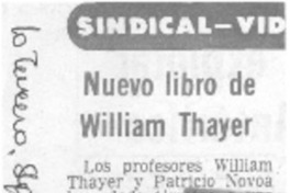 Nuevo libro de William Thayer.