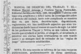 Manual de derecho del trabajo, T.III.