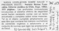 Nueva legislación sobre salud y previsión social.