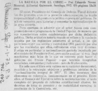 La Batalla por el cobre.