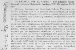 La Batalla por el cobre.