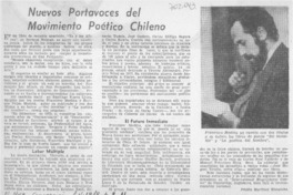 Nuevos portavoces del movimiento poético chileno