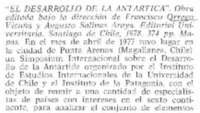 "El desarrollo de la Antártica"