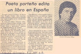 Poeta porteño edita un libro en España.