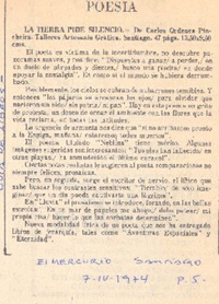 La tierra pide silencio.