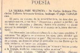 La tierra pide silencio.