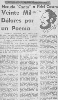 Neruda "Canta" a Fidel Castro.