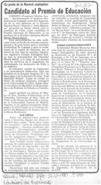 Candidato al premio de educación.