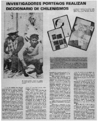 Investigadores porteños realizan diccionario de chilenismos.