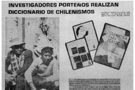 Investigadores porteños realizan diccionario de chilenismos.