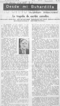 La tragedia de escribir comedias