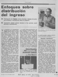 Enfoques sobre distribución del ingreso.