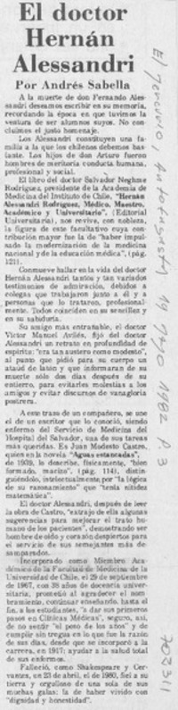 El doctor Hernán Alessandri