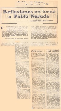 Reflexiones en torno a Pablo Neruda