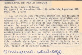 Geografía de Pablo Neruda.