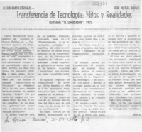 Transferencia de tecnología: mitos y realidades