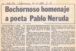 Bochornoso homenaje a poeta Pablo Neruda.