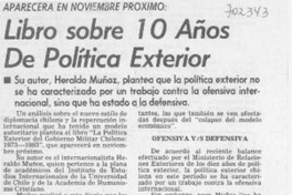 Libro sobre 10 años de política exterior.