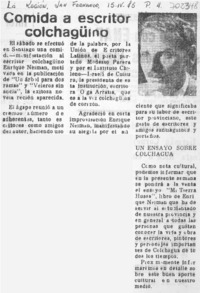 Comida a escritor colchagüino.