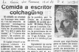 Comida a escritor colchagüino.