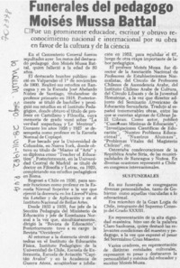 Funerales del pedagogo Moisés Mussa Battal.