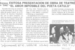 Exitosa presentación de obra de teatro "El amor imposible del poeta Catulo".