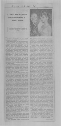 El diario ABC expresa reconocimiento a Carlos Morla