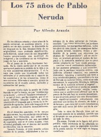 Los 75 años de Pablo Neruda