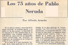 Los 75 años de Pablo Neruda
