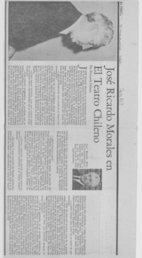 José Ricardo Morales en el teatro chileno : [entrevista]