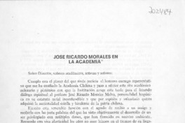 José Ricardo Morales en la Academia