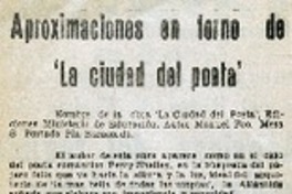 Aproximaciones en torno de "La ciudad del poeta"