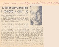 La buena nueva emocionó y conmovió a Chile": PC.