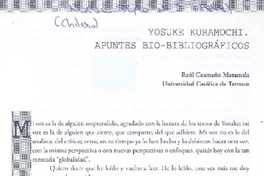 Yoseke Kuramochi. Apuntes bio-bibliográficos