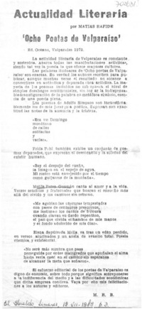 Ocho poetas de Valparaíso