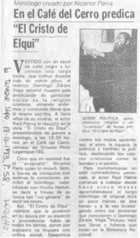 En el Café del Cerro predica "el cristo de Elqui".