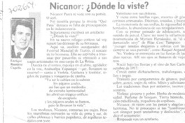 Nicanor: ¿dónde la viste?