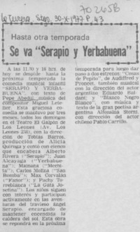 Se va "Serapio y yerbabuena".