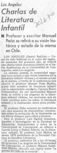 Charlas de literatura infantil.