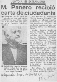 M. Panero recibió carta de ciudadanía.