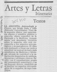 La angustia, antropología y clínica.