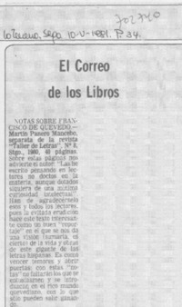 Notas sobre Francisco de Quevedo.