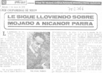 Le sigue lloviendo sobre mojado a Nicanor Parra.