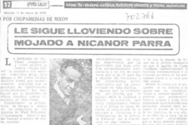 Le sigue lloviendo sobre mojado a Nicanor Parra.