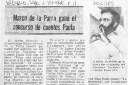 Marco Antonio de la Parra ganó el concurso de cuentos Paula.