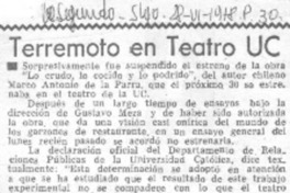 Terremoto en teatro UC.