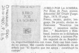 Júbilo por la sombra.