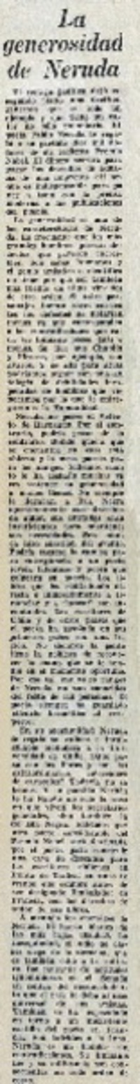 La generosidad de Neruda.