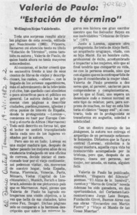 Valeria de Paulo: "estación de término"